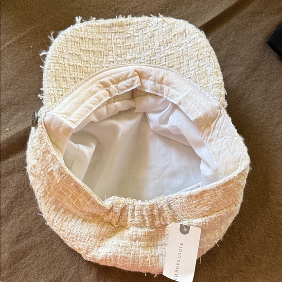 NWT Anthropologie Cream Textured Hat - Picture 3 of 6